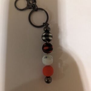 Red plaid stick keychain